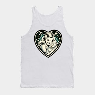 Vintage Motherhood Love Heart Symbol of Maternal Affection Tank Top